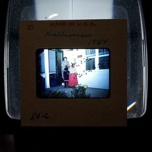 Halloween 1954 Princess and Pirate Trick Or Treat Kids VTG KODACHROME 35mm Slide